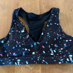 Fabletics Black Confetti Sports Bra